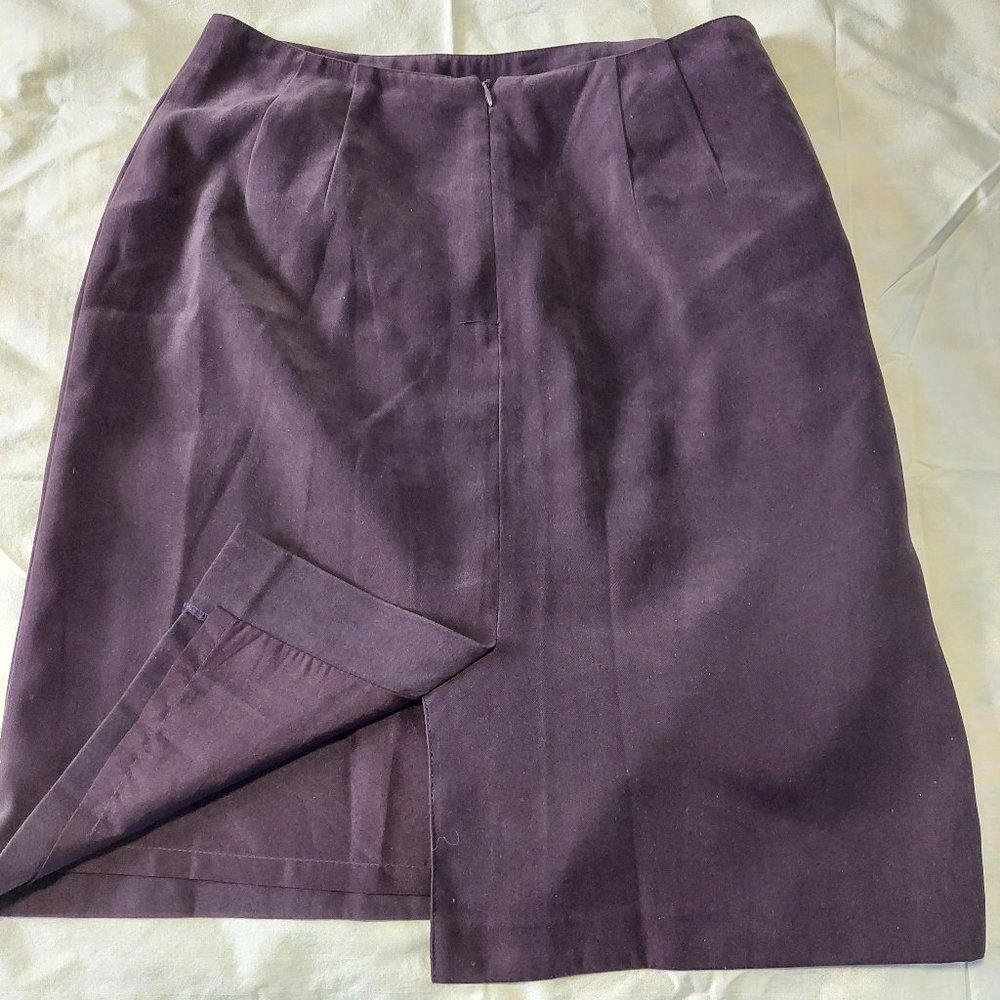 Tan Jay Purple Woven Soft Pencil Skirt Size 8 Career